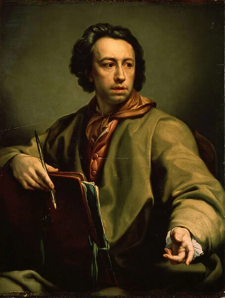 Autoportrait (Self-portrait). Peinture de Anton Raphael Mengs (1728-1779), vers 1775. Huile sur bois. Art allemand, style classique. Musee de l Ermitage, Saint Petersbourg