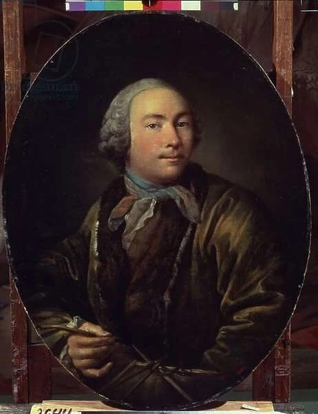 Autoportrait (Self Portrait). Peinture de Ivan Petrovich Argunov (Argounov) (1729-1802). Huile sur toile, 58, 7 x 47, 4 cm. Art russe, portrait 18e siecle. State Tretyakov Gallery, Moscou