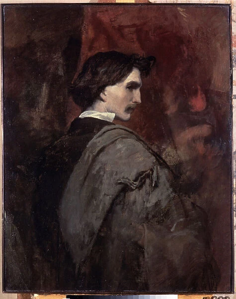 'Autoportrait'(Self-portrait) Peinture de Anselm Feuerbach (1829-1880) 1854-1858 Dim. 92x73 cm Musee de l ermitage, saint Petersbourg