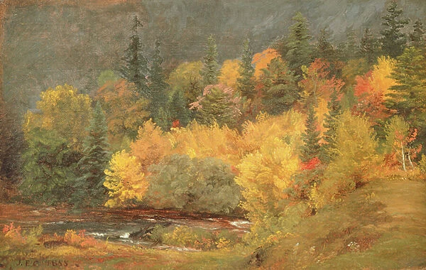 Autumn by the Brook, 1855 (oil on canvas)