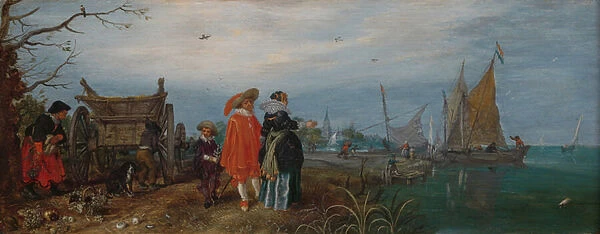 Autumn (Conversation), 1625 (oil on panel, h 14. 6cm -- w 37. 2