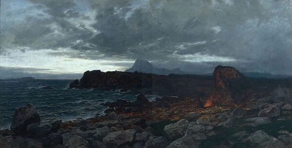 Autumn Evening on the Coast, Kinn, 1876 (oil on canvas)