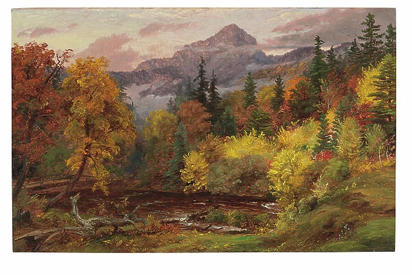 Autumn Foliage in the White Mountains (Mount Chocorua), 1862 (oil on board)