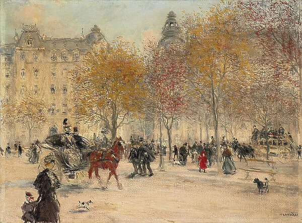 Autumn in Paris (oil on canvas)