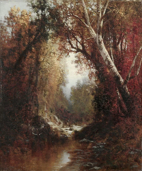 Autumn Scene in the Adirondacks, 1877 (oil on canvas)