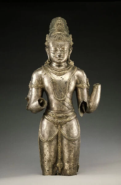 Avalokitesvara, 8th-9th century (bronze, gold & silver)