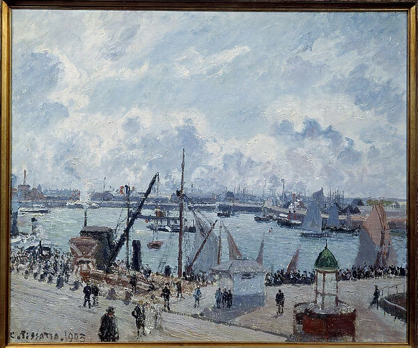 Avant port du Havre, quai de Southampton Painting by Camille Pissarro (1830-1903
