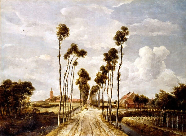 The Avenue at Middelharnis by Mindert Hobbema
