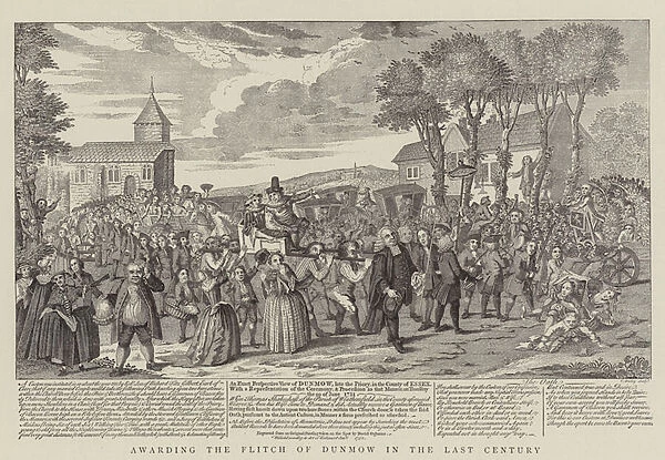 Awarding the Flitch of Dunmow in the Last Century (engraving)
