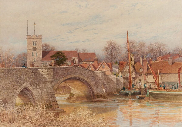 Aylesford bridge, 1907 (Watercolour)