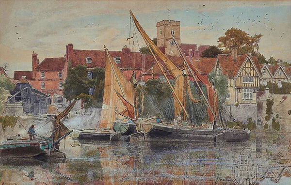 Aylesford on the Medway, 1879 (Watercolour)