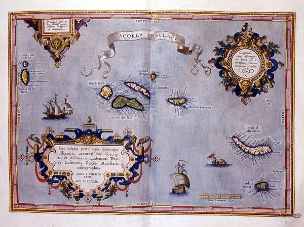 The Azores, according to the Atlas of Ortelius, 1584