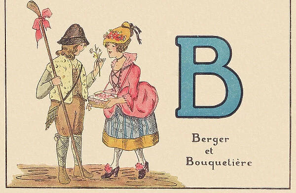 B for Shepherd and Bouquetiere, around 1920 (print)