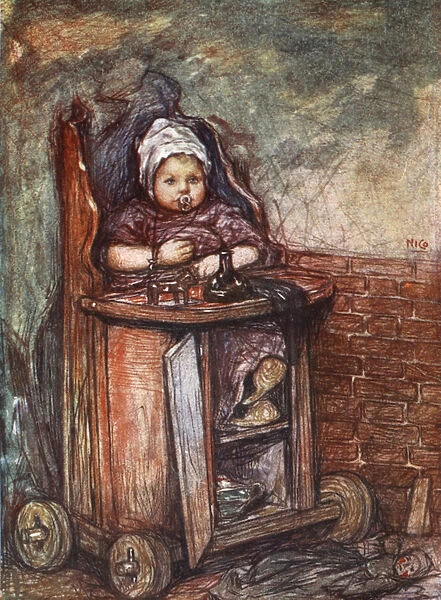 Baby in Chair, 1904 (colour litho)