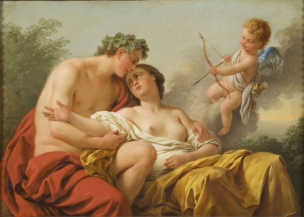 Bacchus and Ariadne, 1768 (oil on copper)