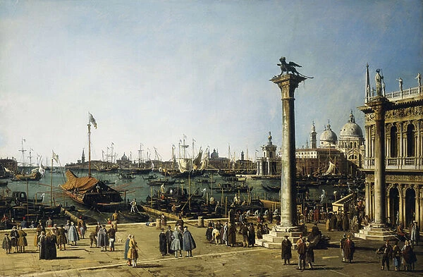 The Bacino di S. Marco, Venice, from the Piazzetta, (oil on canvas)