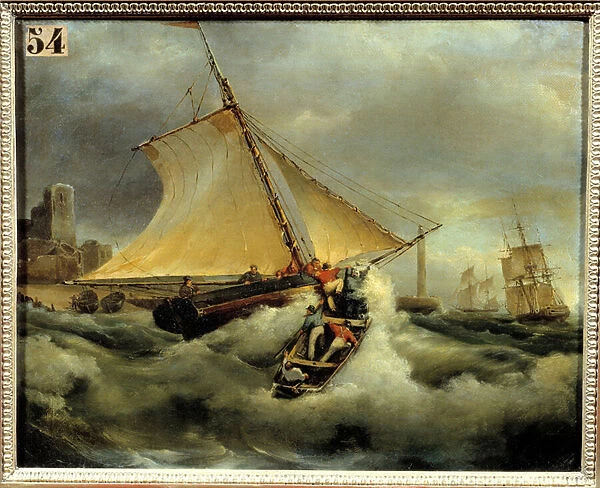 A bad time. Painting by Theodore Gudin (1802-1880), 19th century. Oil on canvas