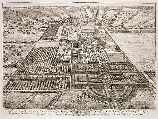 Badminton House in the County of Gloucester, engraved by Johannes Kip (c