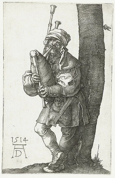 The bagpipe player, 1514 (engraving)