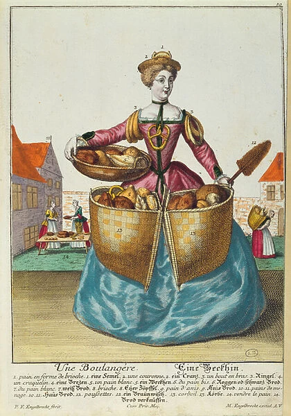 A Baker, c. 1735 (coloured engraving)