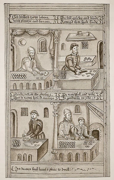 Bakers of York, 1595-1596 (engraving) (sepia photo)
