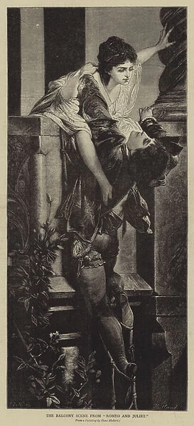The Balcony Scene from 'Romeo and Juliet'(engraving)