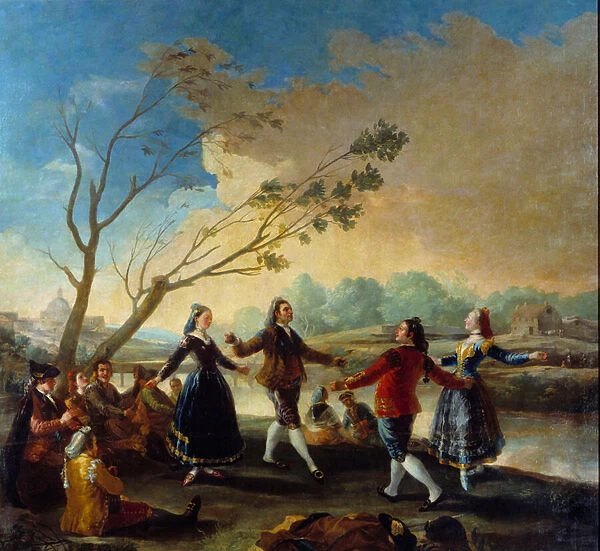 Ball on the edge of the Manzanares. Painting by Francisco De Goya (1746-1828), 1777