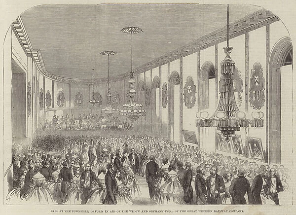 Ball at the Townhall, Oxford, in Aid of the Widow and Orphans Fund of the Great Western Railway Company (engraving)