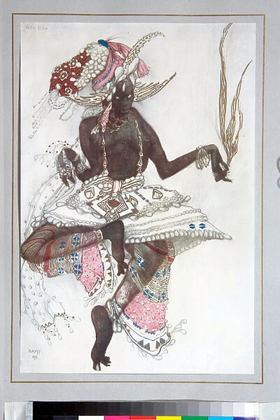 Ballets russes - Costume dessine par Leon Bakst (1866-1924) pour le ballet 'Le dieu Bleu'de Michel Fokine, 1912 Collection privee