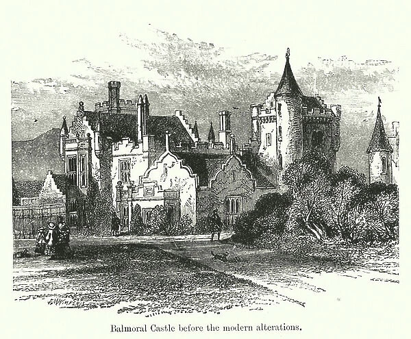 Balmoral Castle before the modern alterations (engraving)