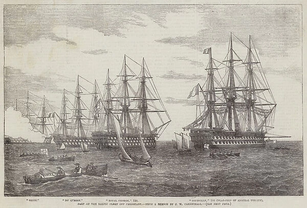 Part of the Baltic Fleet off Cronstadt (engraving)