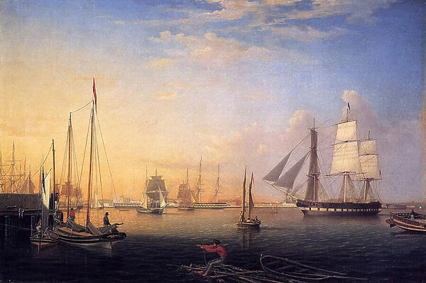 Baltimore Harbour, 1850 (oil on canvas)