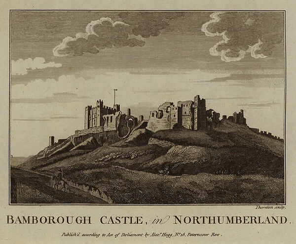 Bamborough Castle, in Northumberland (engraving)