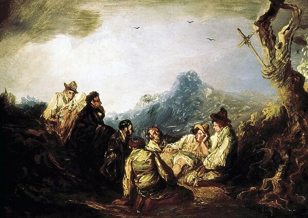 Bandits in the mountain, first half 19th century (oil on canvas)