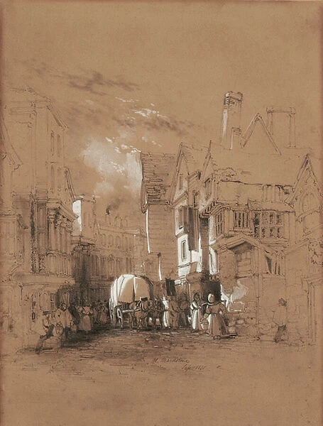 Bank Street, Maidstone, 1818-63 (Pencil, Chalk)