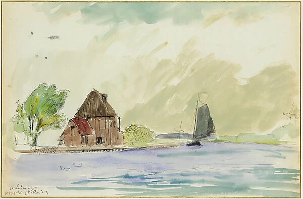 The Banks of the River Meuse in Overschi, 1897 (w  /  c on paper)