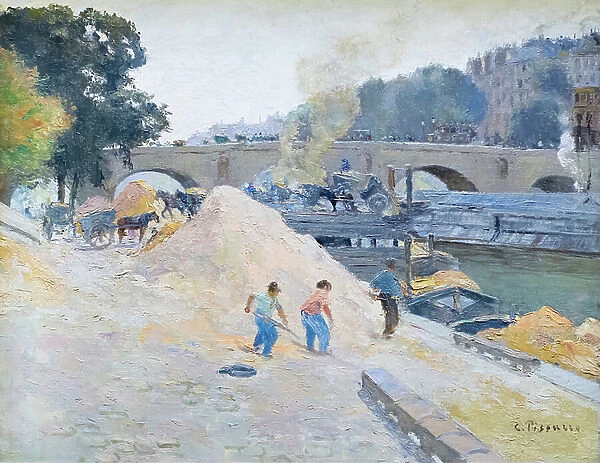 The banks of the Seine in Paris, pont Marie, Quai d'Anjou, c. 1875 (oil on canvas)