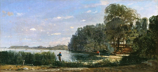 The Banks of the Seine at St. -Ouen, 1865 (oil on canvas)