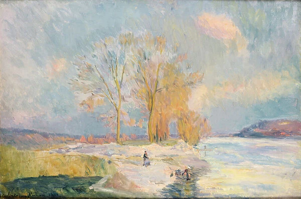 Banks of the Seine and Vernon in Winter, 1901 (oil on canvas)