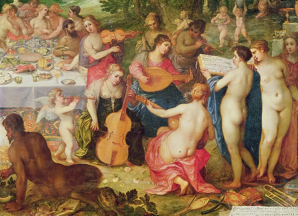 The Banquet of the Gods (oil on canvas) (detail of 71720)