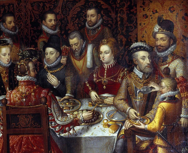 The banquet of the monarchs of the house of Austria Detail depicting Charles V (Charles V