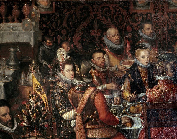 The banquet of the monarchs of the house of Austria Detail representing on the right Anne