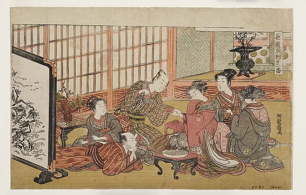 Banquet in a wealthy household, 1770-74 (woodblock)