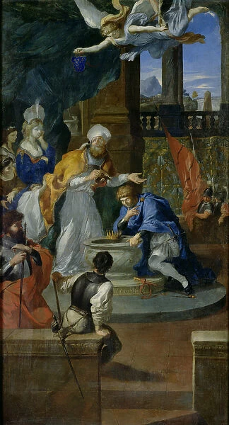 The Baptism of Clovis I (465-511) King of the Franks (oil on canvas)