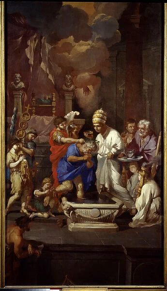 The baptism of Constantine (Constantine I the Great, 270-337)