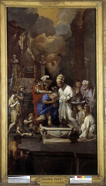 The baptism of Constantine: Emperor Caius Flavius Valerius Aurelius Constantinus receives