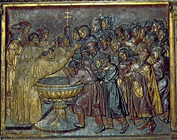 Baptism of the Moors, by Felipe Bigarny (1475-1543), Capilla Real, Granada, Andalusia