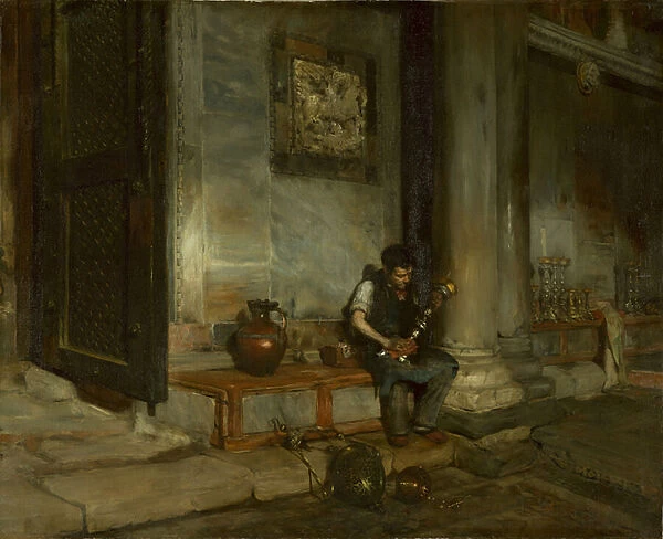 In the Baptistry of St. Mark s, Venice, 1878 (oil on canvas)