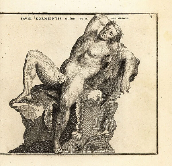 Barberini Faun, now in the Glyptothek in Munich, Germany. 1779 (engraving)