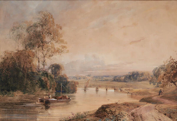 Barming Bridge, 19th century (Watercolour)